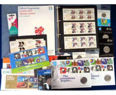 Olympics, London 2012, Team GB Gold Medal Winners Stamp Collection complete in special folder sold with Official Programme fr