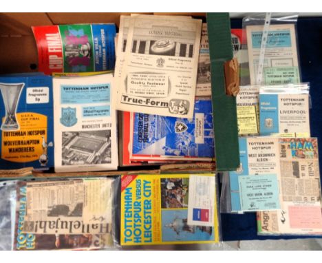 Football programmes etc, Tottenham Hotspur, a large collection of Home and Away Match programmes 1950's onwards inc. Big Matc
