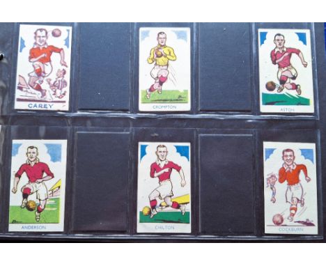 Trade cards, 9 sets, and 11 odds, all Football related, 11 odds Donaldson Sports Favourites (all Manchester United Players), 
