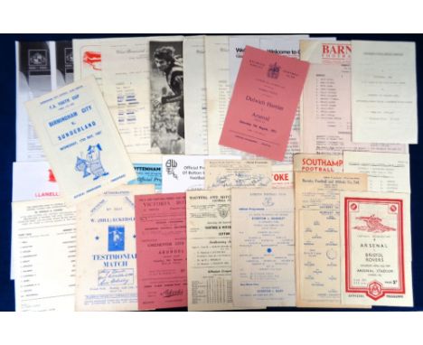 Football programmes, a collection of 25+ single sheet and 4 page issues from Reserve, Youth Friendly games etc noted Arsenal 