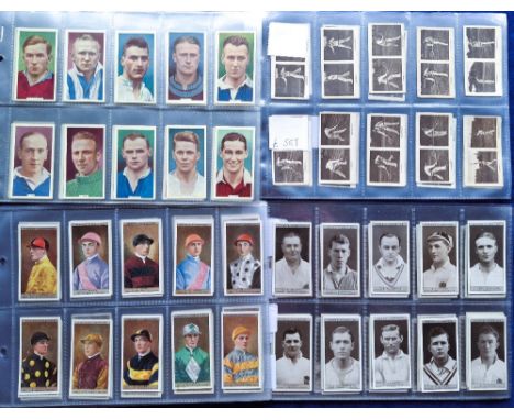 Cigarette cards, 13 sets, all Sports related, Ogden's (4), Jockeys 1930, Prominent Cricketers, Famous Rugby Players, Jockeys 