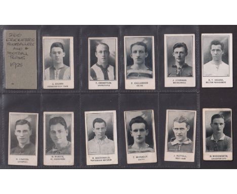 Trade cards, Barratt, Cricketers Footballers & Football Teams 1925, 11 cards all Football Players, various advert backs, Brow