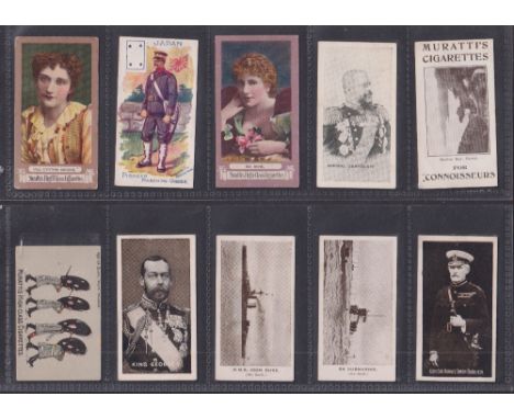 Cigarette cards, 40 cards, by issuers beginning with 'M' including Muratti (10, Actresses FROGA, Views of Jersey, Boer War Ge