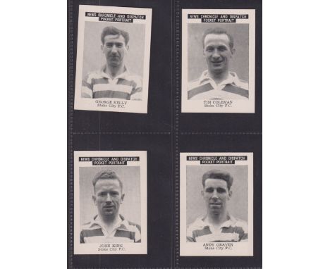 Trade cards, News Chronicle Footballers, 2 sets Stoke City (15 cards), Birmingham City (April 25th version, 13 cards) (gd/vg)