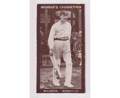 Cigarette card, Murray's, Cricketers (Series H, Brown front), type card, W.C. Smith, Surrey C.C. (gd) (1)