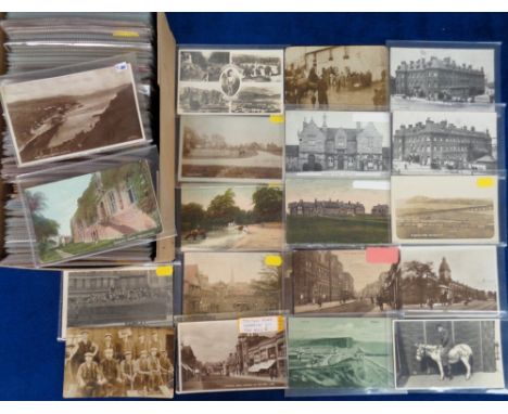 Postcards, approx. 500 UK cards to include London scenes, Midland Station Leicester, Rosslare Harbour, LNER Royal Hotel Grims