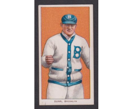 Cigarette card, USA, ATC, Baseball Series (T206, 'Old Mill Cigarettes, Base Ball Subjects' back), type card, Dunn, Brooklyn (