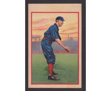 Trade cards, USA, Anonymous, Note Book Cover, Baseball Players, artist drawn premium size colour card showing baseball player