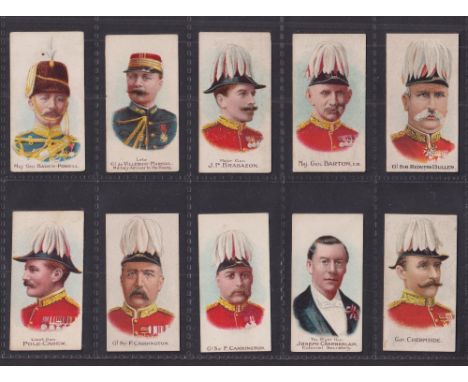 Cigarette cards, Cohen Weenen Boer War Celebrities Coloured (all with 100 back) (set 45 cards) including Baden Powell (backs 