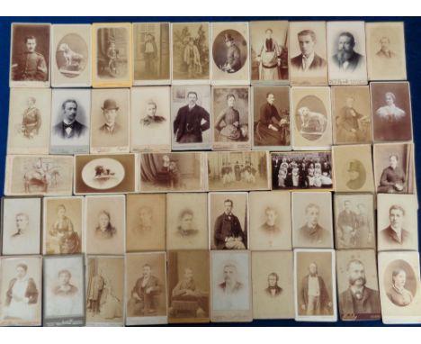Cartes de Visite, approx. 170 interesting cards that have mainly been collected for their variety of photograph studios. Seve