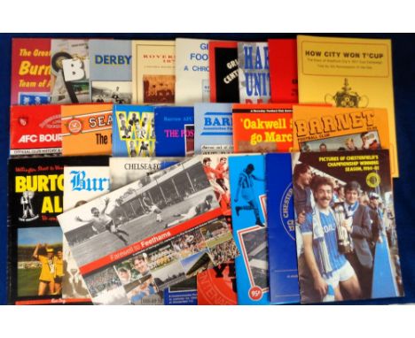 Football brochures, a collection of 25 English Football Club brochures, 1970's onwards, Club Histories, Ground Closures, Stat