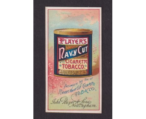Cigarette card, Player's, Advertisement card, illustrated with a Player's Navy Cut Cigarettes & Tobacco tin (vg) (1)