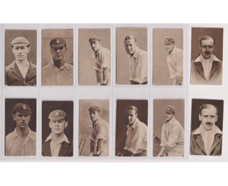 Cigarette cards, Hill's, Famous Cricketers, six pairs of variety cards, each pair with a different image for card nos 3, 10, 