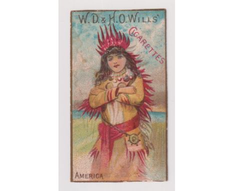 Cigarette card, Wills, National Types, type card, America, 63mm x 35mm (slight trim, back toned, fair) (1)