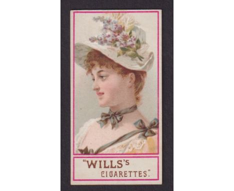 Cigarette card, Wills, Beauties (No inset, red frameline, typeset back), type card, Wills ref. book, picture Fig.3-E-1, pictu