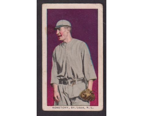 Trade card, USA, Philadelphia Caramel Co, 30 Ball Players (E96, Baseball), type card. Konetchy, St Louis Natl. (some slight s