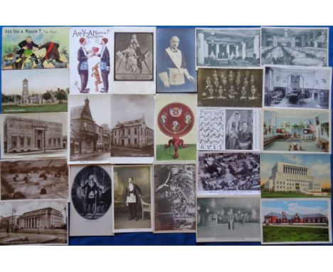 Postcards, Masonic, a collection of approx. 50 masonic related cards, inc. 3 comic 'Are you a Mason' (2) and romantic comic, 
