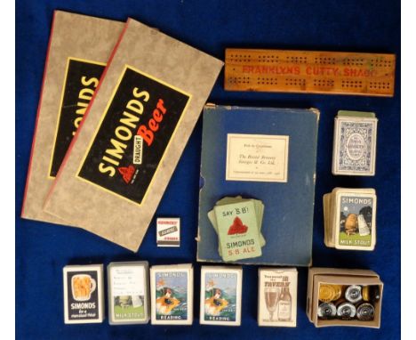 Advertising, Simonds Brewery, a collection of assorted Simonds ephemera to include items relating to Cyril Browning landlord 