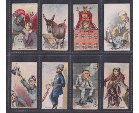 Cigarette cards, USA, S.F. Hess, Poker Puzzles, 8 cards, 'Calling for a Sight', 'Jack Pot', 'King High', 'Making the Pot Good