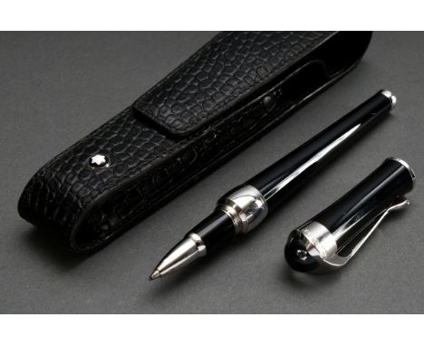 Montblanc Rollerball "Etoile de Montblanc" mit Diamant (0,06ct/VS), Nr. PS 2127454, in Original-Leder-Etui, L. 14,3cm, mit Ze