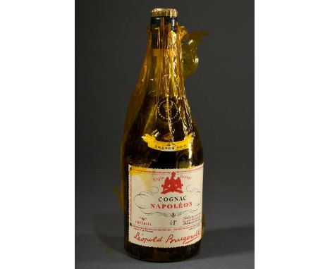 Flasche Cognac Napoleon Aigle Rouge Leopold Brugerolle, Frankreich, in Original Verpackung, Verpackung und Etikett beschädigt