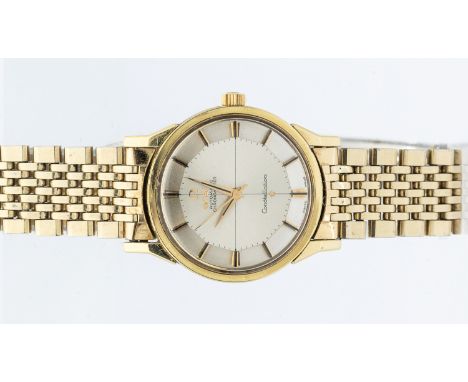 Omega- a gentleman's automatic chronometer Constellation stainless steel Piepan wristwatch, Circa 1970's, comprising a signed