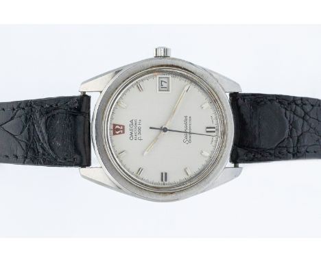 Omega- a gentleman's steel cased electronic Seamaster Chronometer, F300Hz, circa comprising a silvered dial with applied silv
