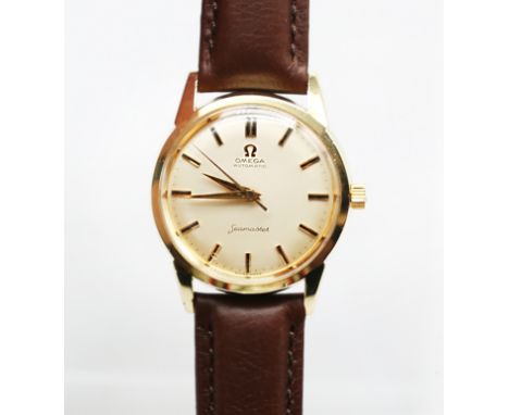 Omega- a gentleman's vintage automatic Seamaster gold plate and steel cased wristwatch, circa 1960's comprising a round signe