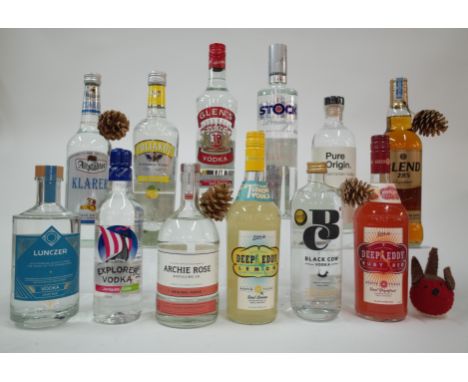 11 BOTTLES VODKA AND 1 BLENDED SPIRITLunczer; Explorer Lime; Archie Rose Distilling Co Original; Deep Eddy Lemon and Ruby Red
