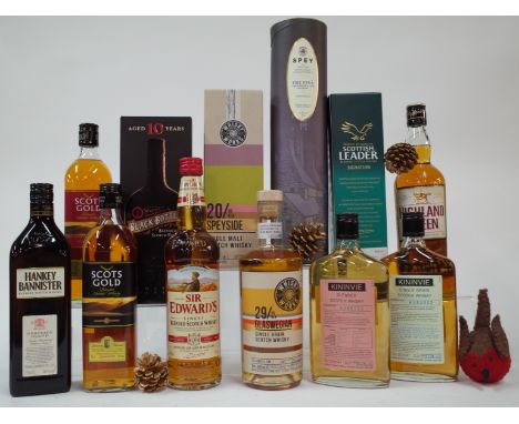 12 BOTTLES SCOTCH WHISKYHankey Bannister Heritage Blend; Scots Gold Blended and Aged in Oak; Sir Edward's Finest Blended; The