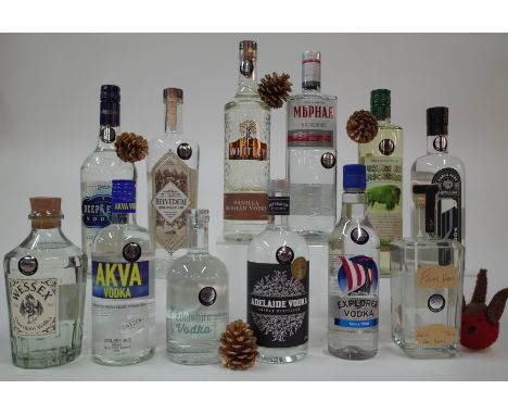 12 BOTTLES VODKAWessex Chocolate; Akva Organic Premium; Edelwhite Premium (50cl); Adelaide Vodka Triple Distilled; Explorer V