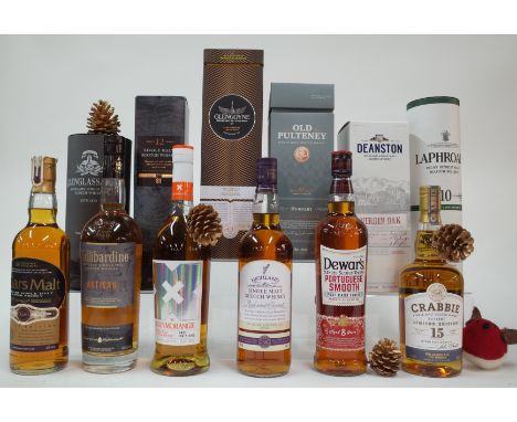 11 BOTTLES SCOTCH SINGLE MALT AND 1 BLENDED WHISKYCigars Malt Limited Edition; Tullibardine Artisan; Glenmorangie X; Sainsbur