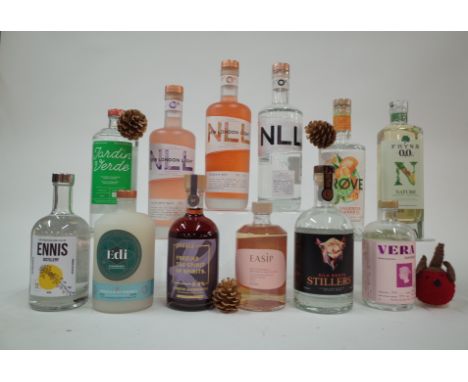 12 BOTTLES LOW AND NON ALCOHOLIC SPIRITSEnnis Distillery Gin (50cl); Endorphin Dealer Institute Edi; Rebels Aperitif Alternat