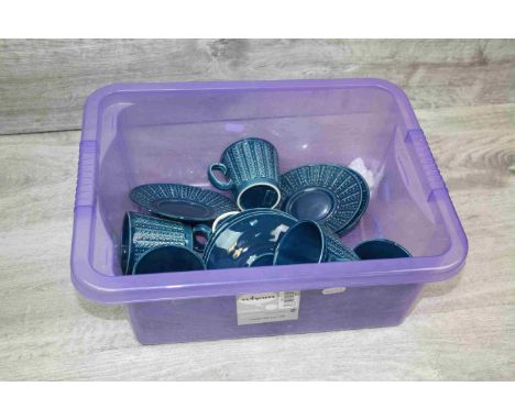 Box of Tams ceramic Coffee cups &amp; saucers with a Wheat pattern 