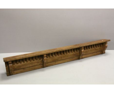 A Victorian large pine wall shelf  