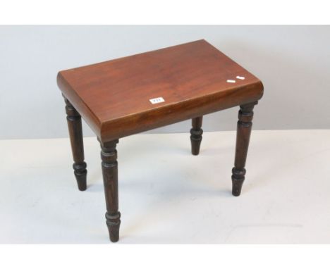 Stool on turned legs with concealed ceramic wash basin (bowl repaired)