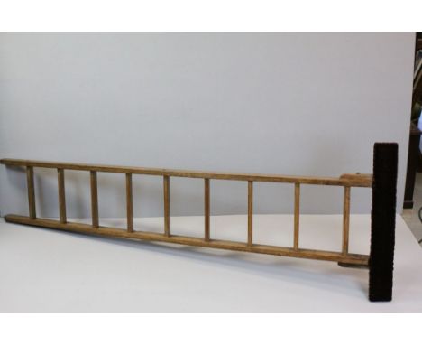 A vintage pine library ladder 