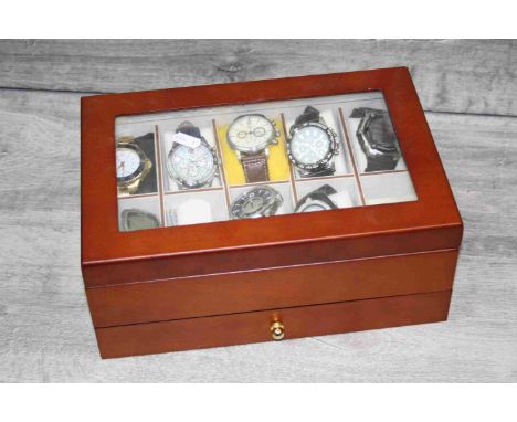 Eight Gents Wristwatches including Gianni Ricci, Nautical Time, AV1-8 Hawker Hurricane, AV-1 8 Hawker Harrier, 3 x Lorus and 