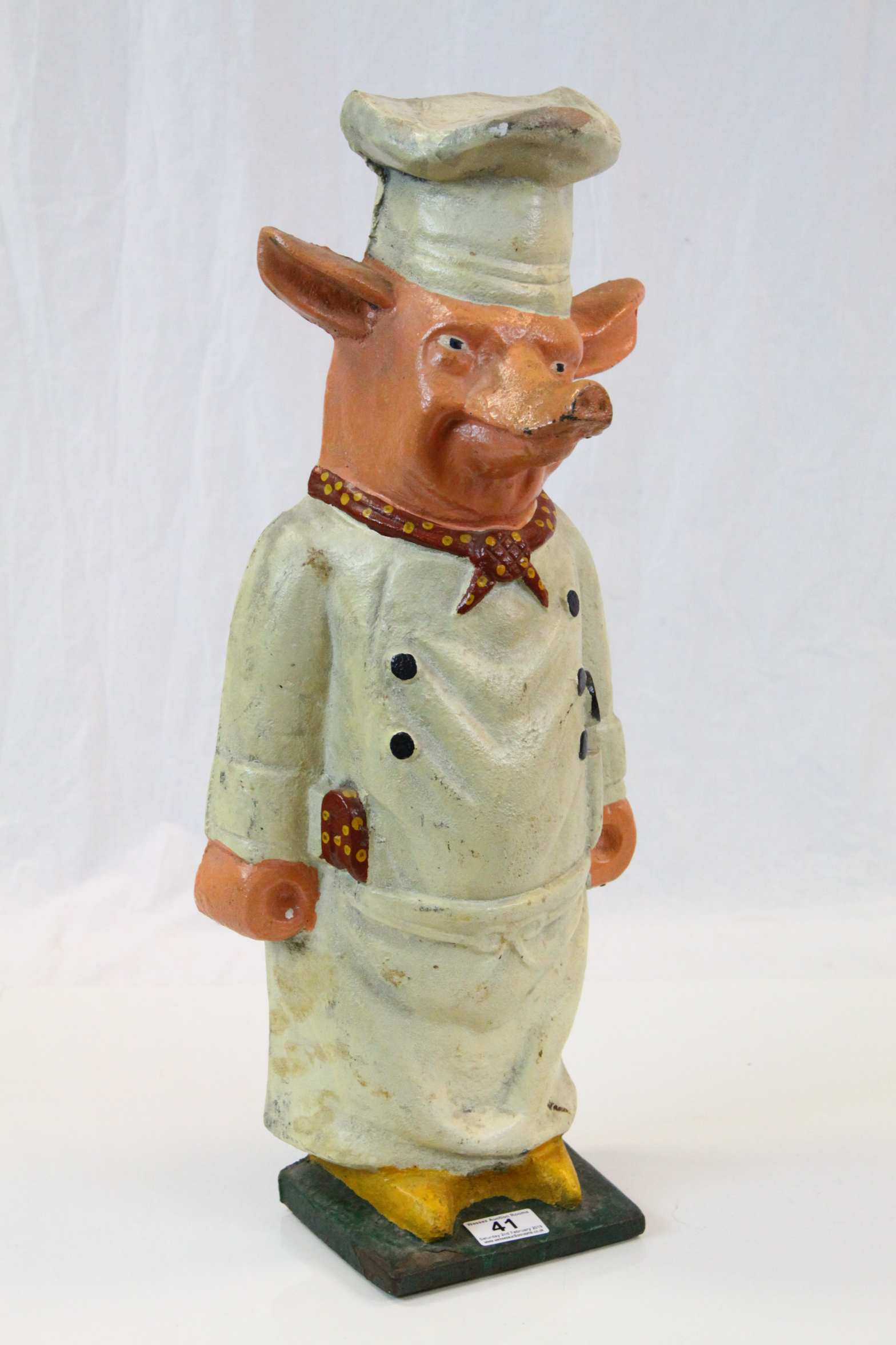 Shop Display Large Heavy Cast Iron Butchers Pig, 23" high