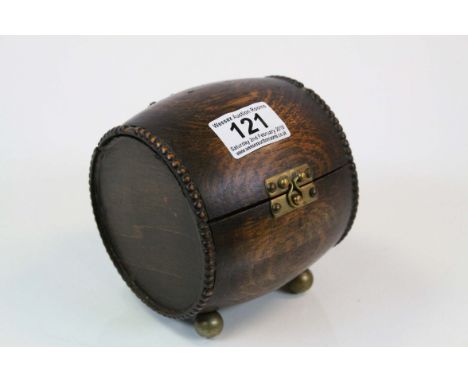 Vintage Treen barrel shaped Tea Caddy