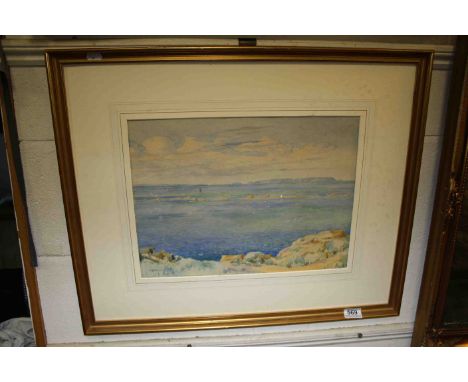 C.G Blampied watercolour seascape signed