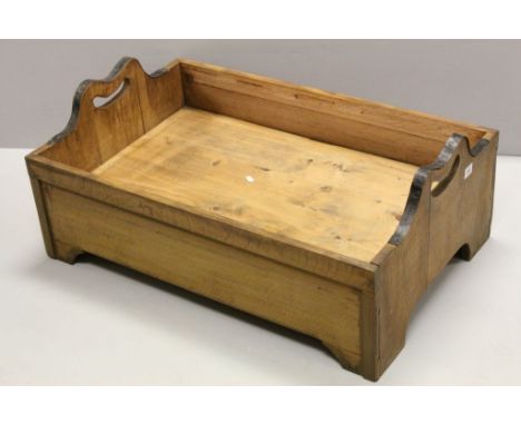 Oak dough trough used as log bin 