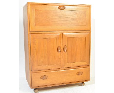 Lucian Ercolani - Ercol - Windsor - Model 469 - Serving Cabinet - A 1960's retro vintage beech wood cocktail / bureau cabinet