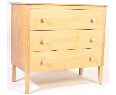 Gordon Russell Of Broadway - An original 20th Century retro vintage walnut chest of drawers having a straight run of three de