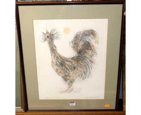Ken Townsend - study of a cockerel, artist's proof lithograph, signed, titled and dated '86 in pencil to the margin, 40x33cm
