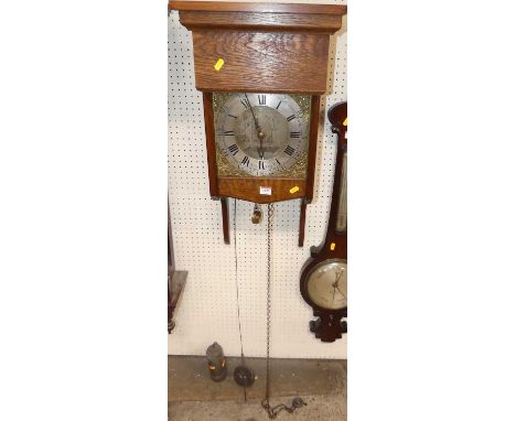 John Foot of Liskard - a circa 1800 brass wall clock (formally dial and movement of a longcase clock), having a signed silver