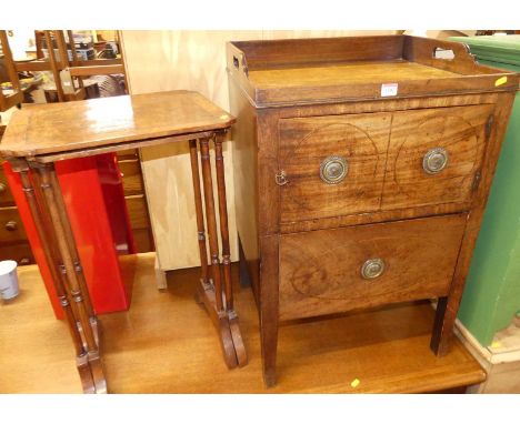 A 19th century mahogany tray top gent's commode, with single cupboard door over lower drawer, width 54.5cm, together with a f