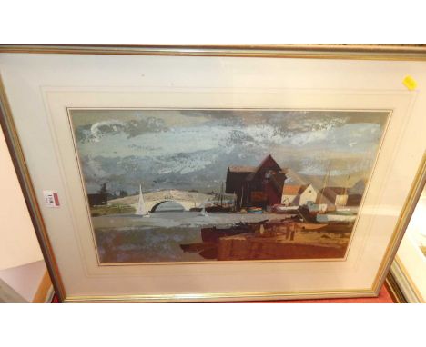 Roland Hilder (1905-1993) - Wroxham Bridge, Norfolk, lithograph, 30 x 49cm; together with four other Roland Hilder landscape 