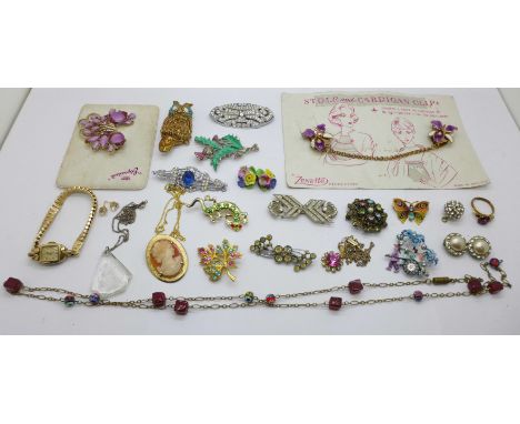 A collection of costume jewellery, mainly 1950's 