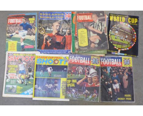 Vintage football magazines including 1966 World Cup edition 